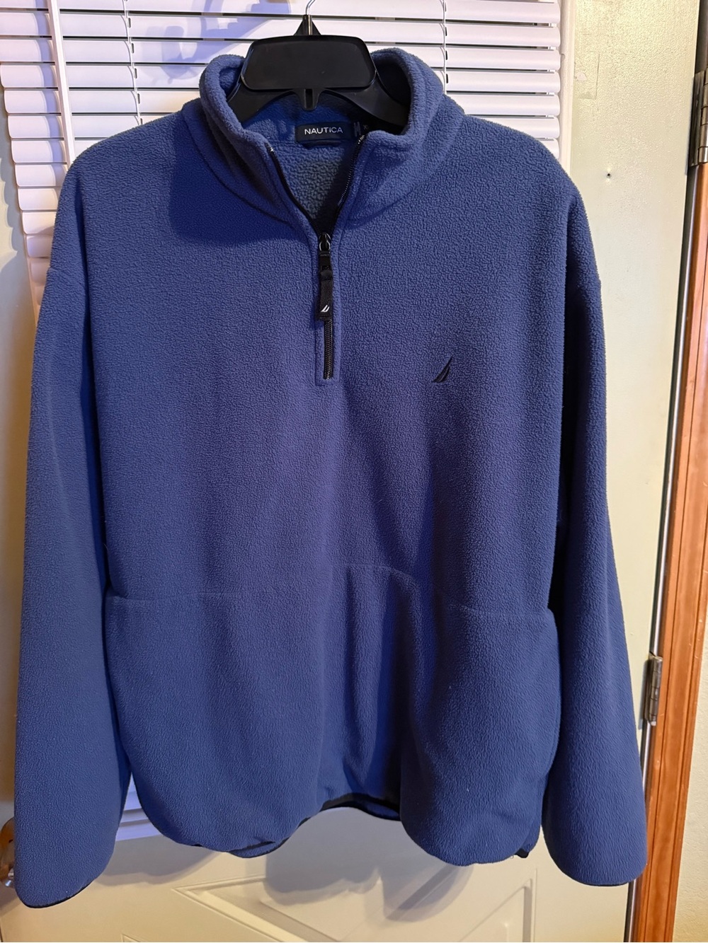 Nautica Men’s Half-Zip Fleece Pullover in Navy Blue size XL
